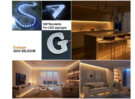 سعر جيد S شكل 12V LED الشريط الضوء IP65 مقاوم للماء مع طبقة مزدوجة 2 أوقية PCB النحاس الانترنت