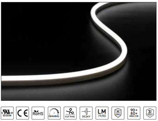 سعر جيد شريط نيون مرن LED 8W مع 168 LED لكل متر 24V 2835 SMD Led Neon Strip الانترنت