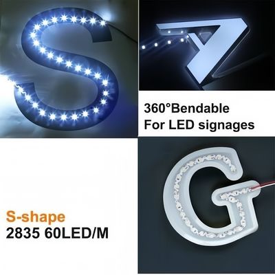 Buen precio 12V Flexible LED Strips S en forma de PCB Iluminación de alta luminosidad 2835 LED Neon Strips en línea